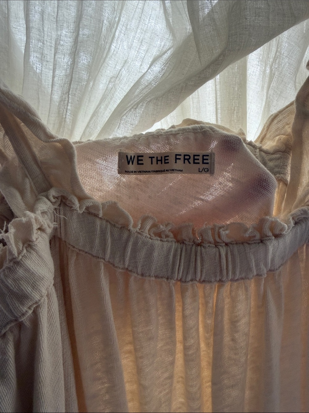We The Free Ruffle-Trim Sleeveless Chemise in Cream - Picture 2 of 2